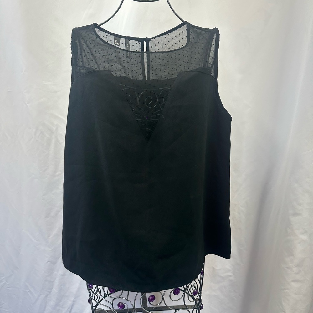MNG Suit black blouse with peekaboo detail size L